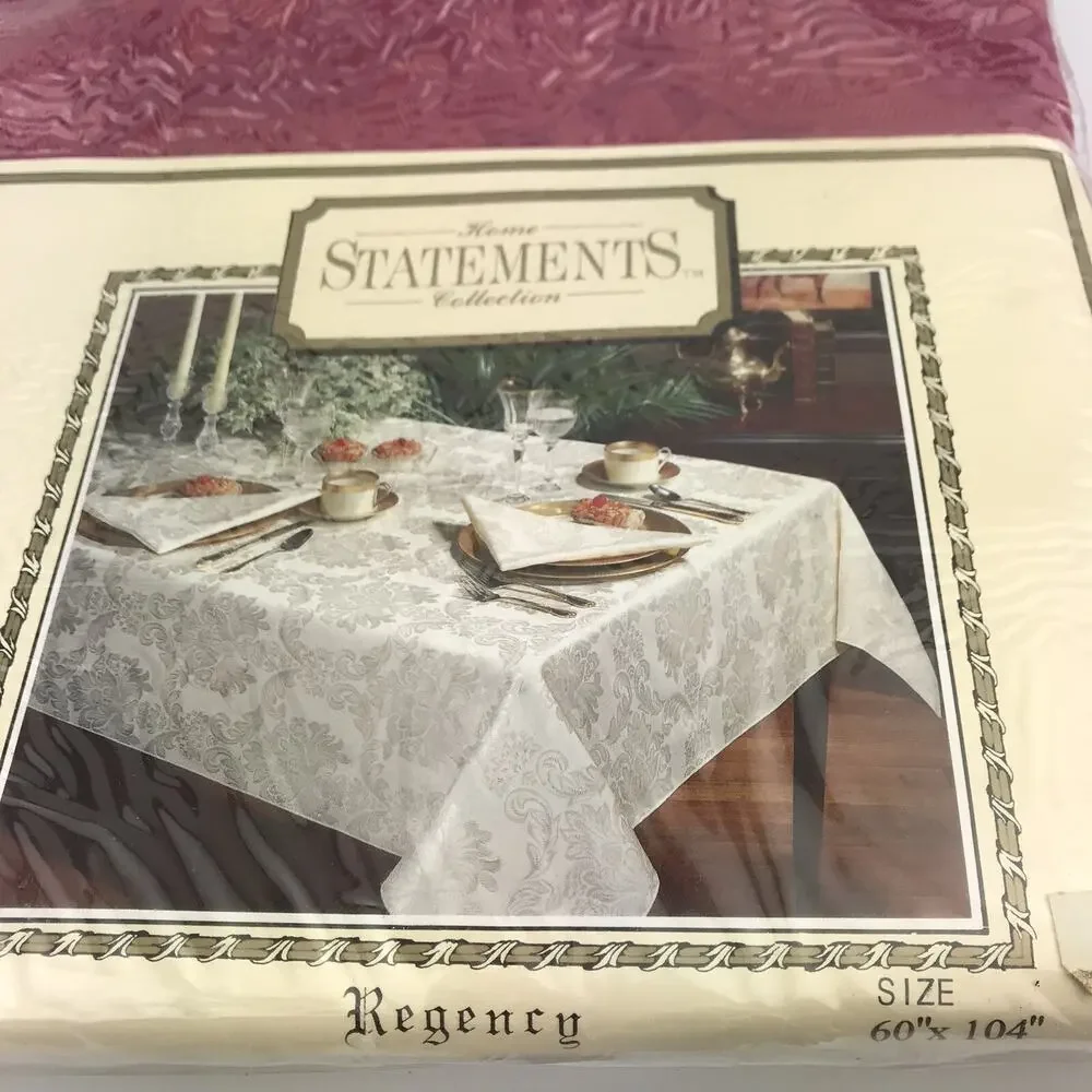 NEW Home Statements Collection Regency Tablecloth 60x104 Oblong Rose Jaquard